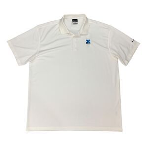Nike Golf Shirt Mens 2XL XXL White Flat Knit Tech Basic Performance Polo